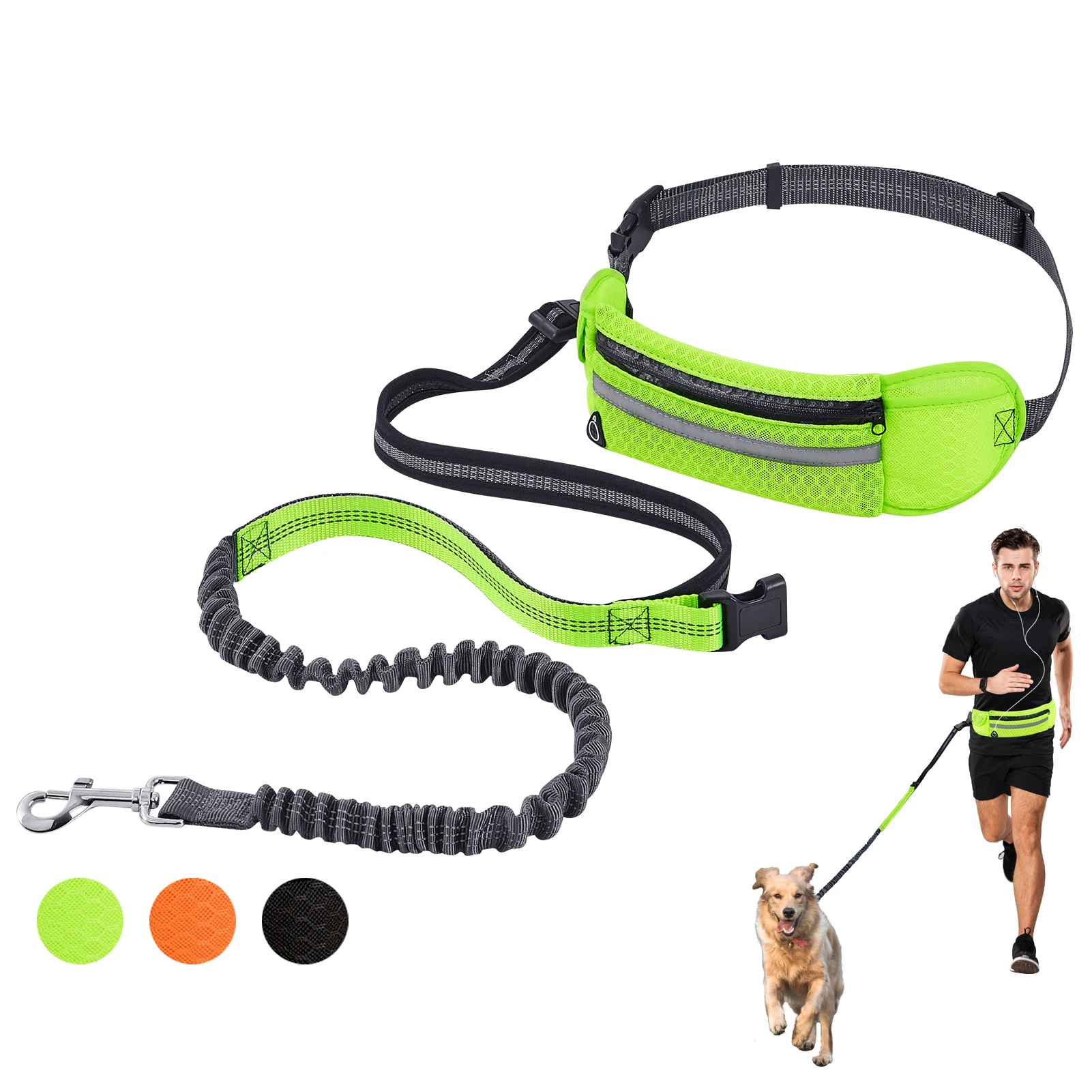 Wholesale Hands Free Dog Leash With Adjustable Waist Belt Convenient ...