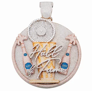 Moissanite Diamond Pendant Customized Iced Out Silver Hip Hop Diamond Pendant  925 Sterling High Quality