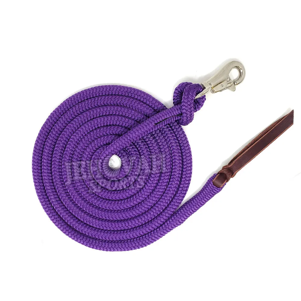 High Quality Nylon Halter Braided Horse Lead Rope Leather End Fastening Lead Rope For Sale Buy