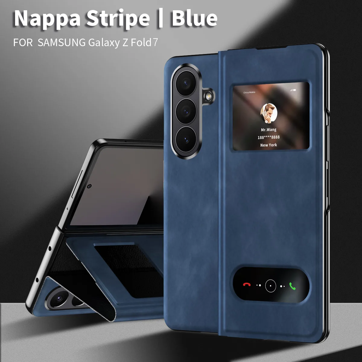 XUTONG for for Z Fold 7/6/5 Mobile Phone Case Elegant Business Window Plain Anti-Drop Shockproof PU+PC Material Phone
