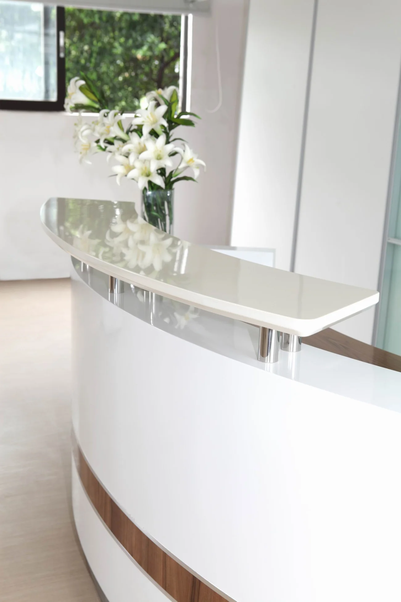 Hotel Hospital Reception Desk Marble 2 Meter White Salon Reception Desk