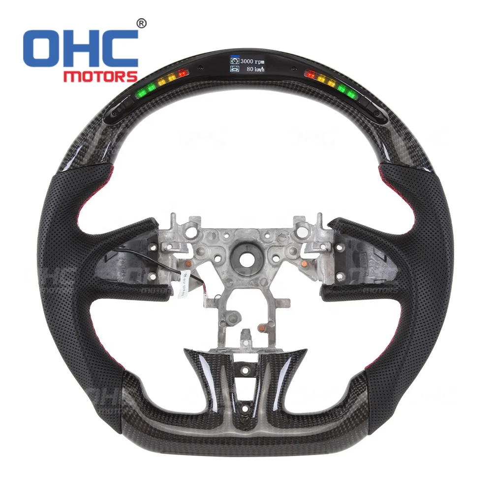 Factory Custom Steering Wheel Fit for Infinity Infiniti Q50 Q60 Sedan Coupe Exhaust LED Carbon Fiber Steering Wheel Leather