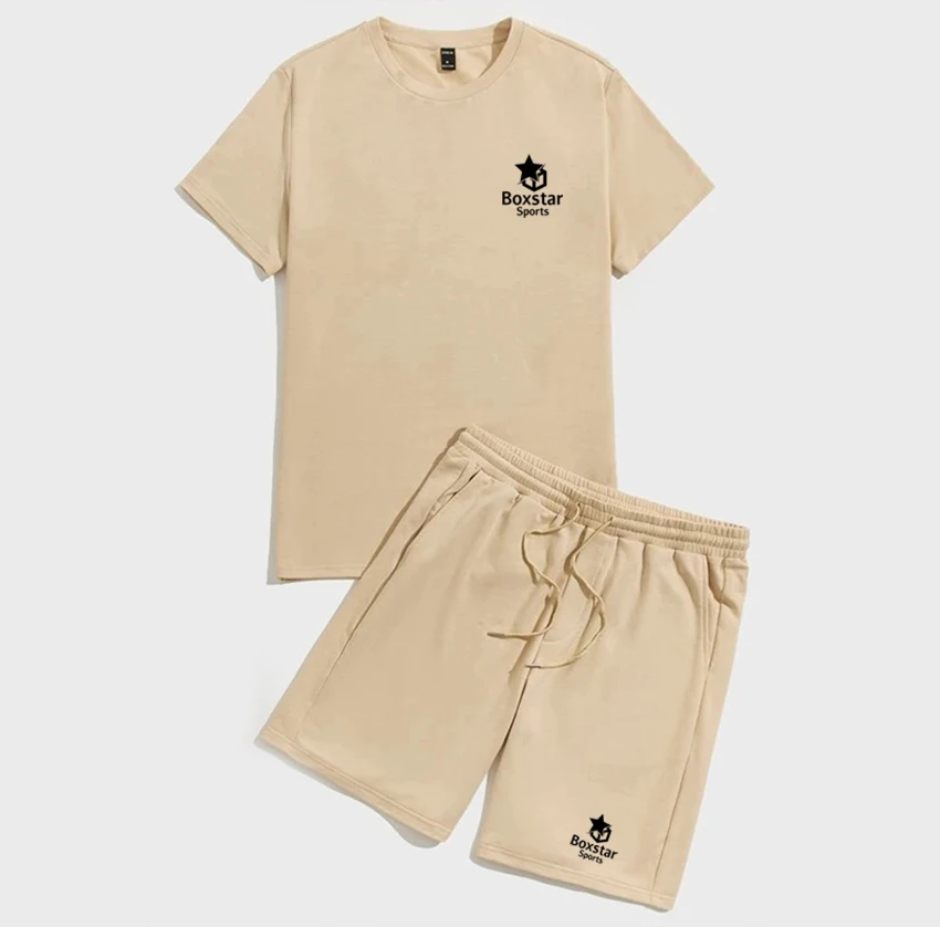 Men's Shorts And Tshirt Twin Set Breathable Slim Fit Maroon & Black