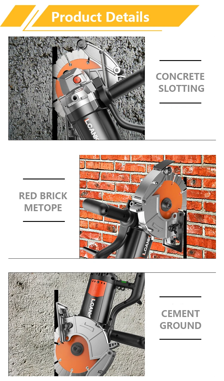 6500w Electric Chaser Machine Wall Cutter 70mm Multifunction Wall