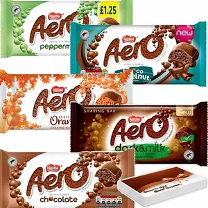 For Nestle Aero MilkChocolate 42g/1.5oz Quality Flavored Chocolate Bars Solid Form with Biscuit-Shipping Negotiable