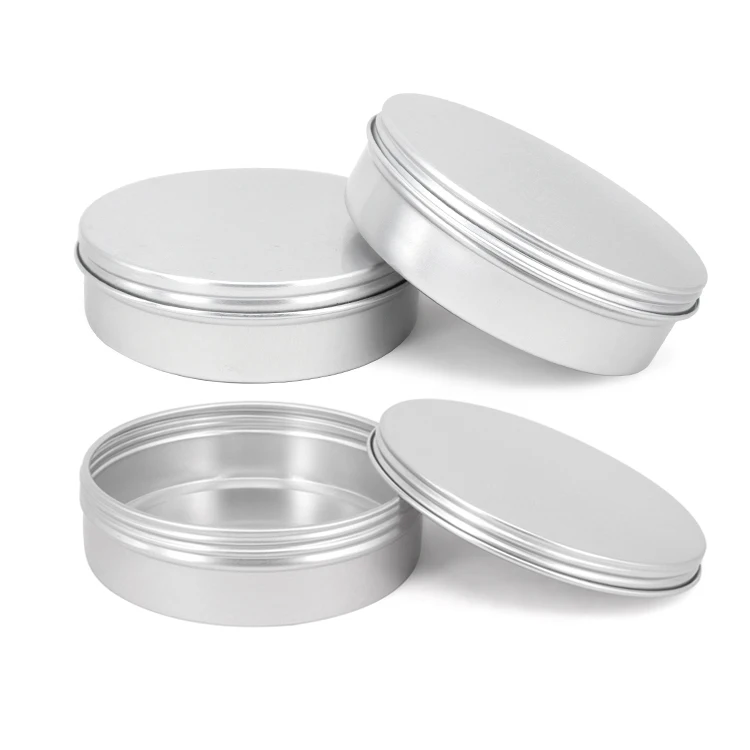 125ml Empty Coffee Tin Box Empty Aluminum Silver Tins Aluminum Jars Large Round Metal Tins