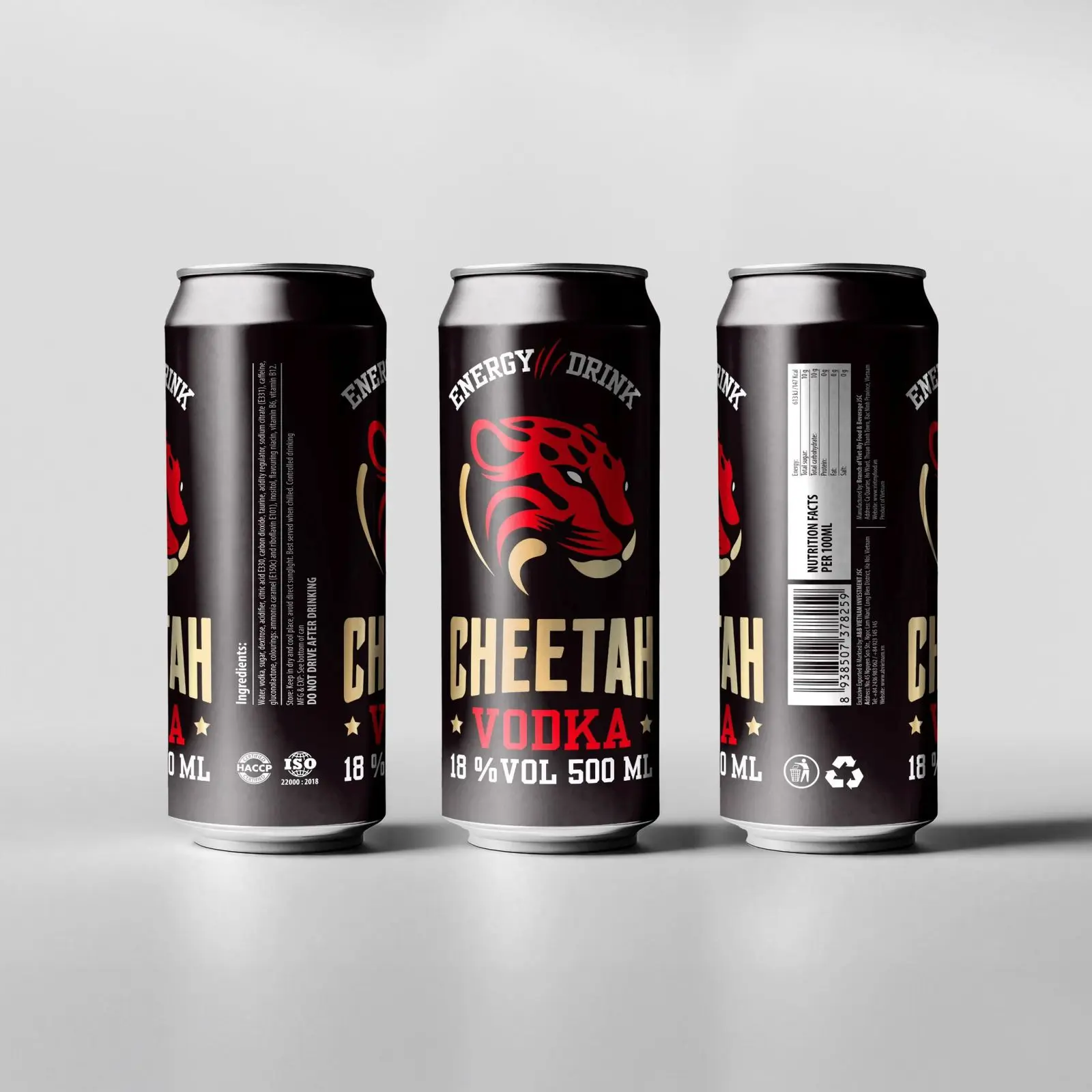 Cheetah Vodka Energy Drink 500ml Customizable Private Label Protein OEM ODM