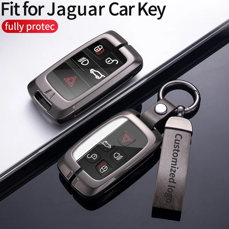 Car Key Case Full Cover for Jaguar XJ XK XKR XJL E-Pace F-Pace F-Type A9 A8 X8 XE XEL XF XFL C-X16 Guitar Keychain Accessories