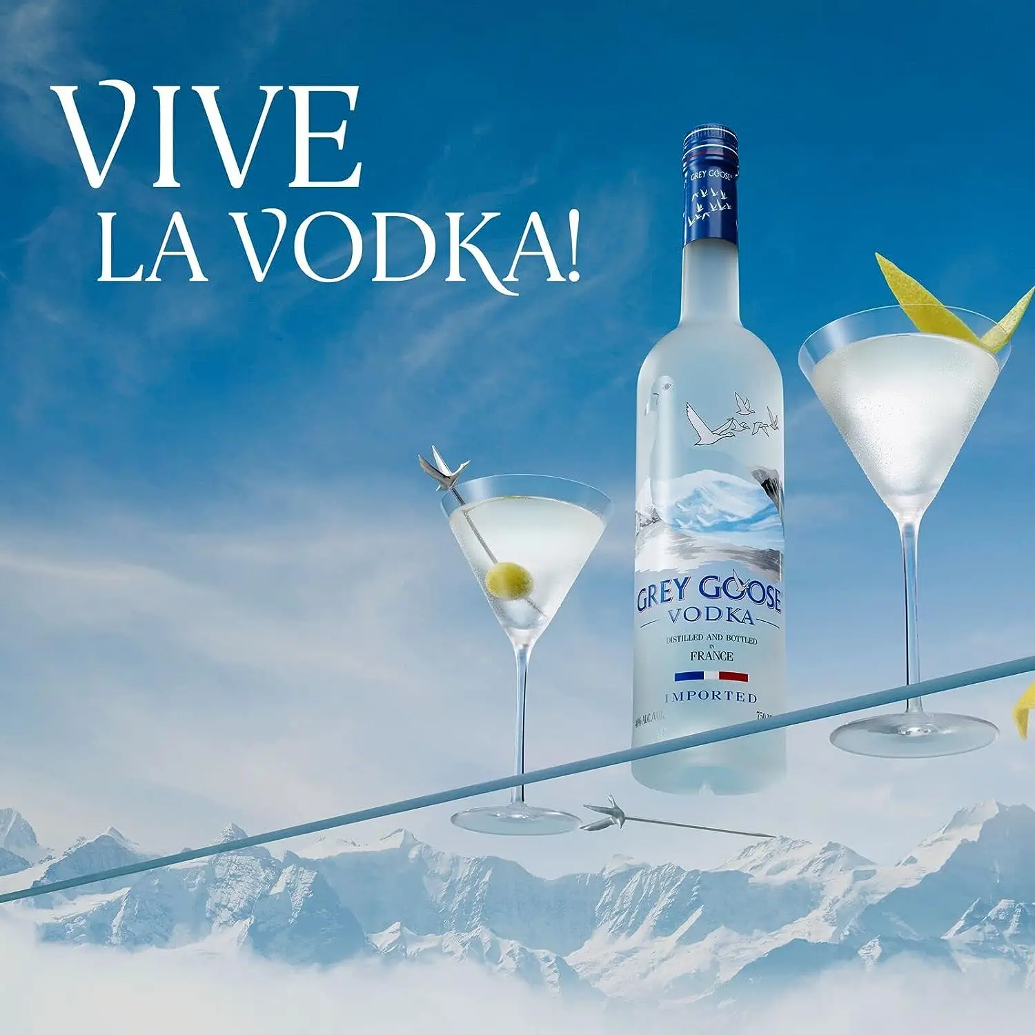 GREY GOOSE Premium French Vodka, Made from The Finest French Single-Origin  Wheat & Natural Spring Water, 40% ABV, 70cl / 700ml : Allstar Cashville  Prince*: : Grocery