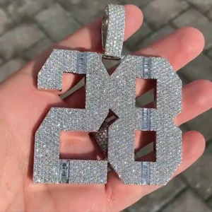 Unisex 925 Sterling Silver Hip Hop Style Diamond Charm Chain Customized Fine Jewelry Pendants & Charms Rapper Jewelry