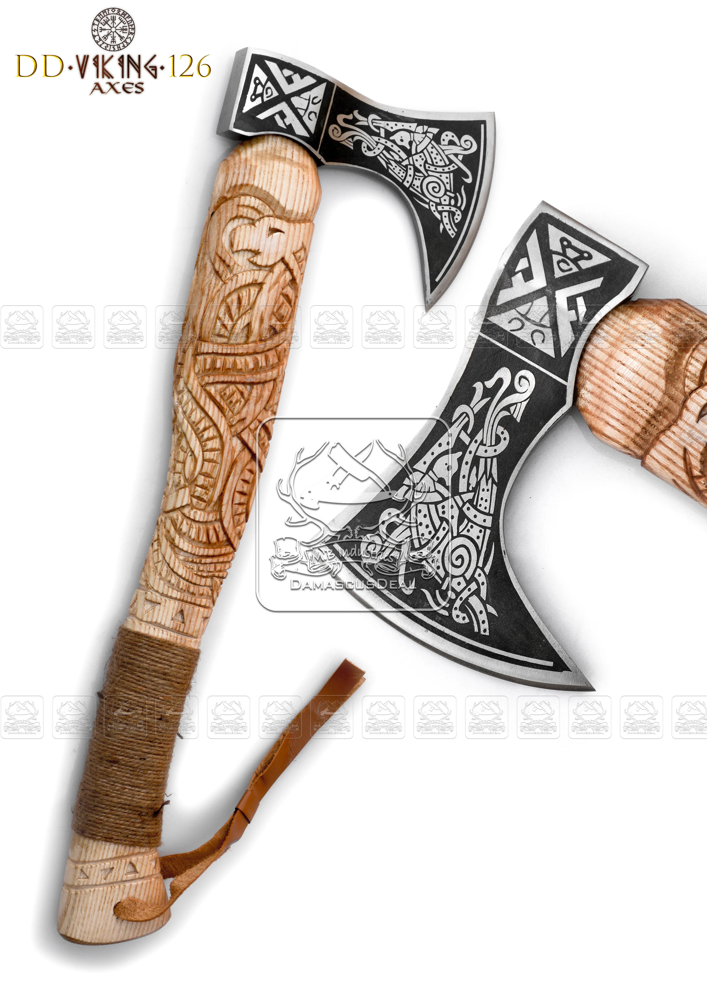 Double Head Viking Axe Dd-vikingaxe-101 Northmen Tomahawk Viking Style ...