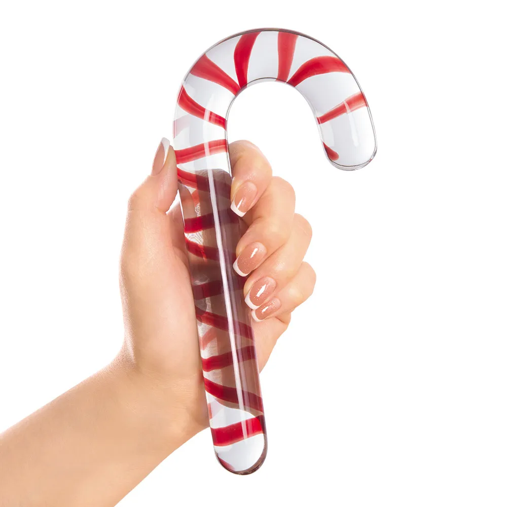 Zuckerstangen-frmiges Anus-Vagina-Stimulations-Sexspielzeug  Kristallglas-Dildo Anal-Butt-Plug fr Weibliche Masturbation