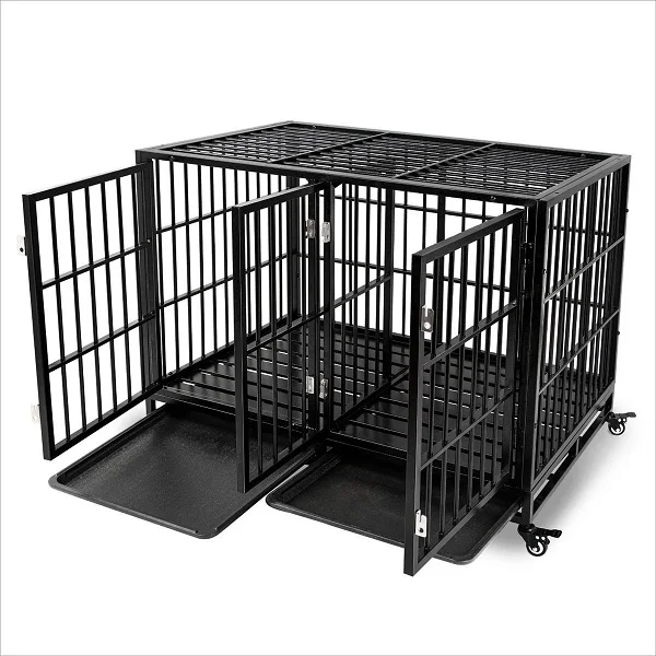 Dog Crate Extrastrong Double Door Folding Metal Dog Crate Single Door
