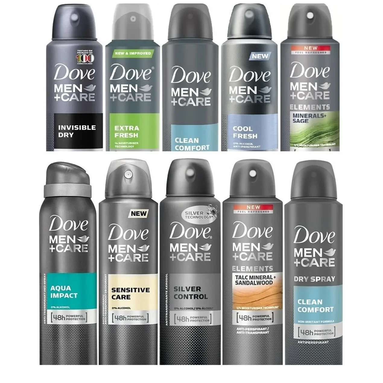 6 Pack Dove Sensitive Antiperspirant Deodorant Spray 150ml,Fragrance