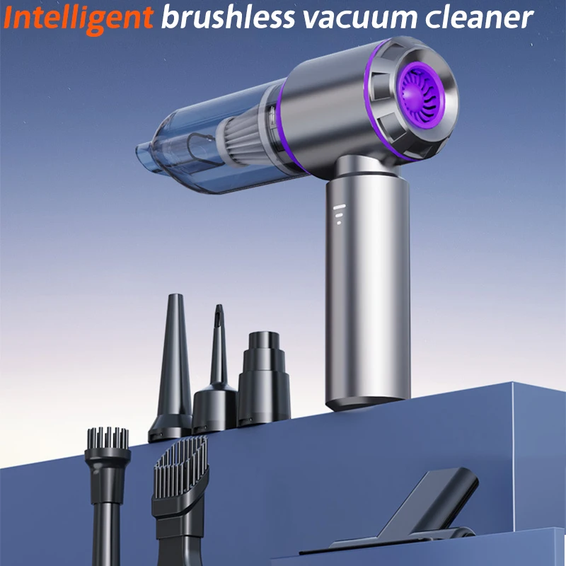 PCMOS Luxury Cordless Handheld Vacuum Cleaner High-Power Wireless Mini Car Vacuum ABS Dry Cleaning Function 15KPa Suction Silver - view 5