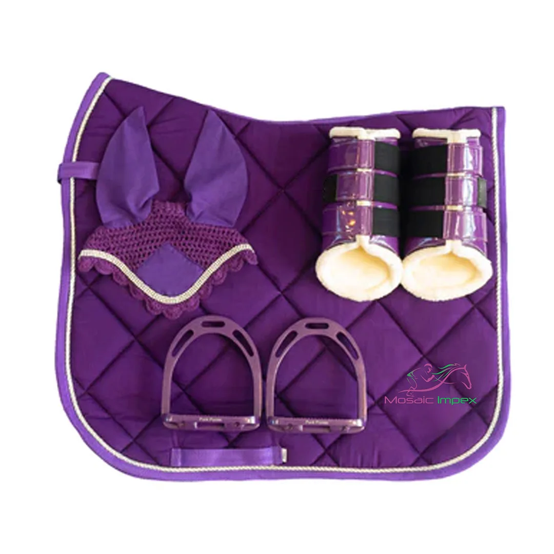 purple-color-saddle-pad-sets-hologram-saddle-pad-sets-different-colors-saddle-pad-sets-dressage