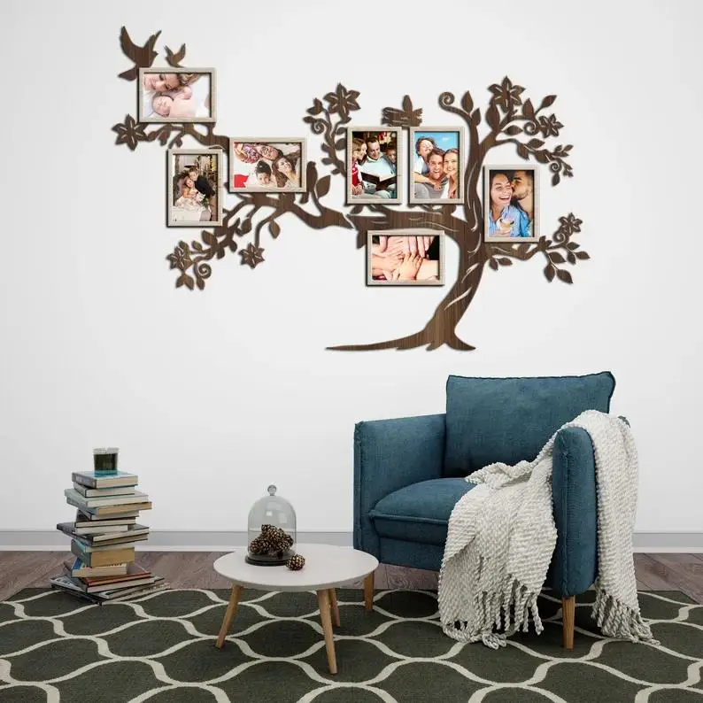 Family Tree Wall Art Wood Wooden Family Tree Wall Art Photo Frames For ...