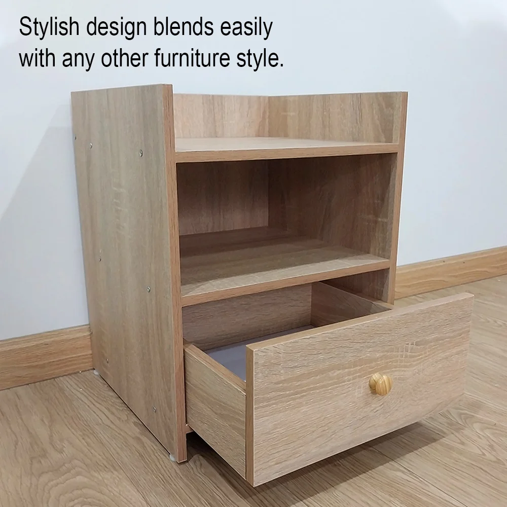 Small Nightstand Wooden Bedside Table Melamine Face Modern Design Home