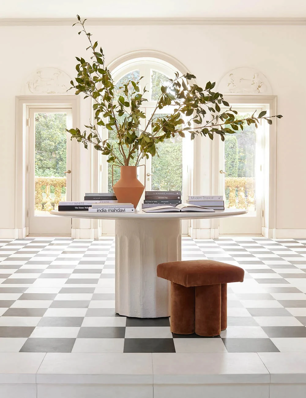Modern Fabric Clover Breakfast Bar Stools Quality Factory Custom Color Ottoman Vanity Stool for Entry & Bedroom