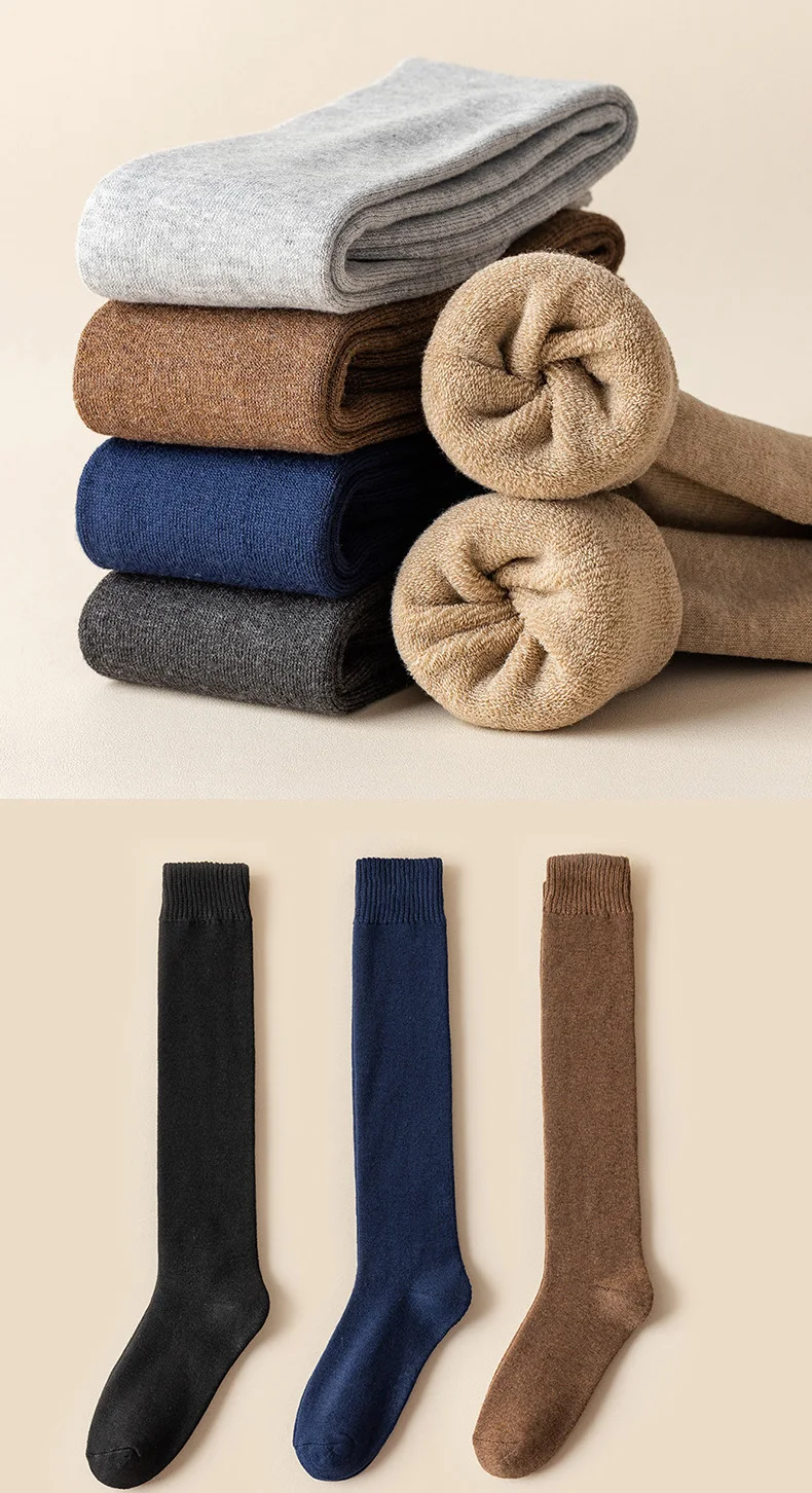 Wholesale Winter Thick Terry Warm Calf Socks Men Knee High Long Thermal