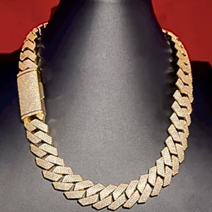 Trending High Quality Customized Iced Jewelz 20mm Cuban Link Moissanite Chain 10k Rose Gold Unisex