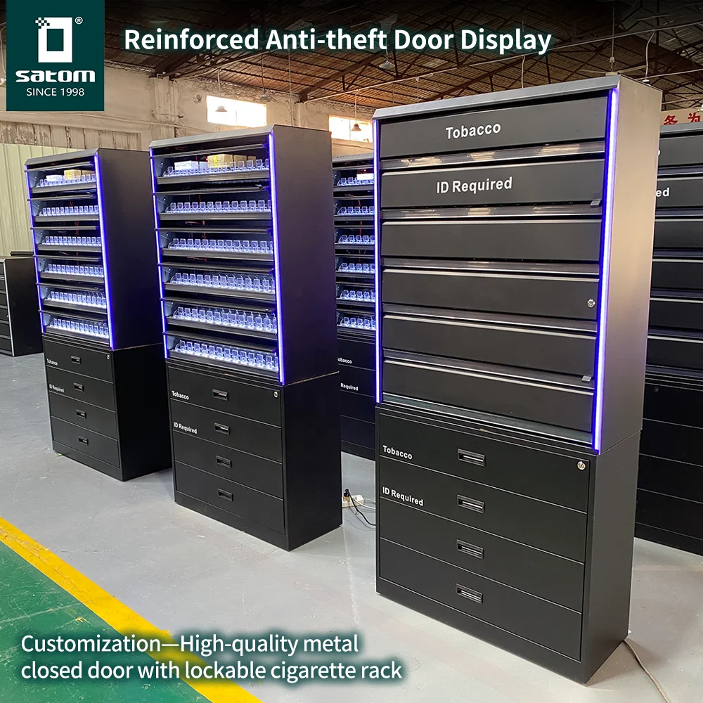 cigarette rack for gas station Australia UK Belgium Closed Door Anti-theft Smoke Shop Stand Gas Station  Tobacco Cabinet Cigarettes Display Rack