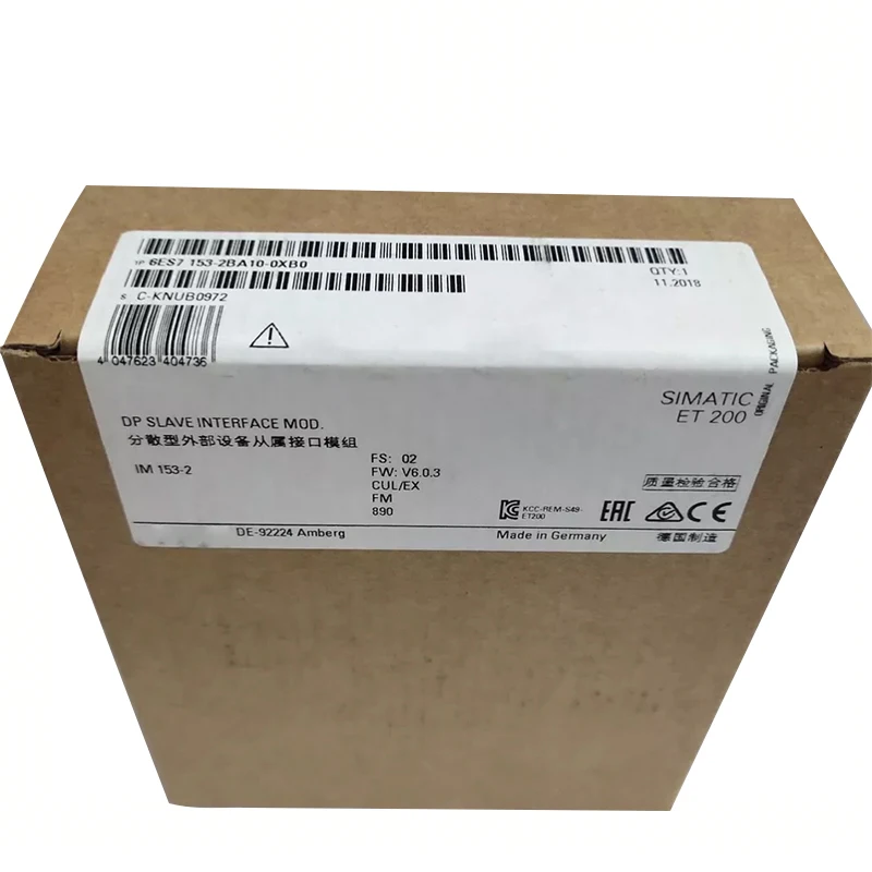 ব্র্যান্ড নতুন, স্বতঃসিদ্ধ, আনওপেনড 6ES7153-2BA10-0XB0 ইন্টারফেস মডিউল প্রোগ্রামেবল কন্ট্রোলার—দ্রুত ডেলিভারির জন্য স্টকে উপলব্ধ