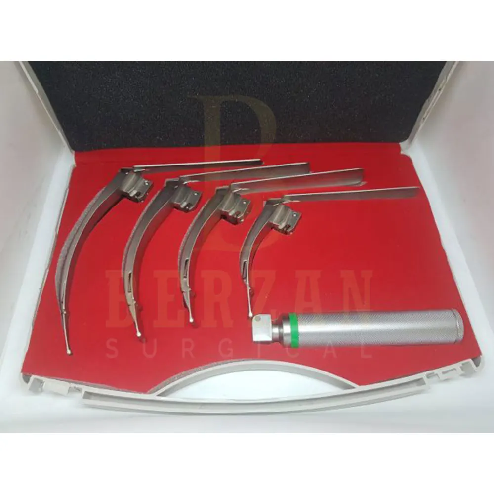 Ent Laryngoscope Set Fiber Optical Laryngoscope Mac Set Of 4 Blade ...