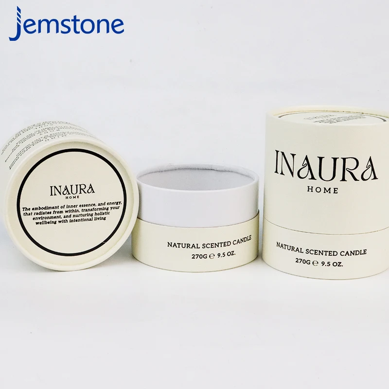 Customized Cardboard Container Handmade Soy Wax Private Label Luxury Natural Scented Candle Glass Jar Box Paper Tube Packaging