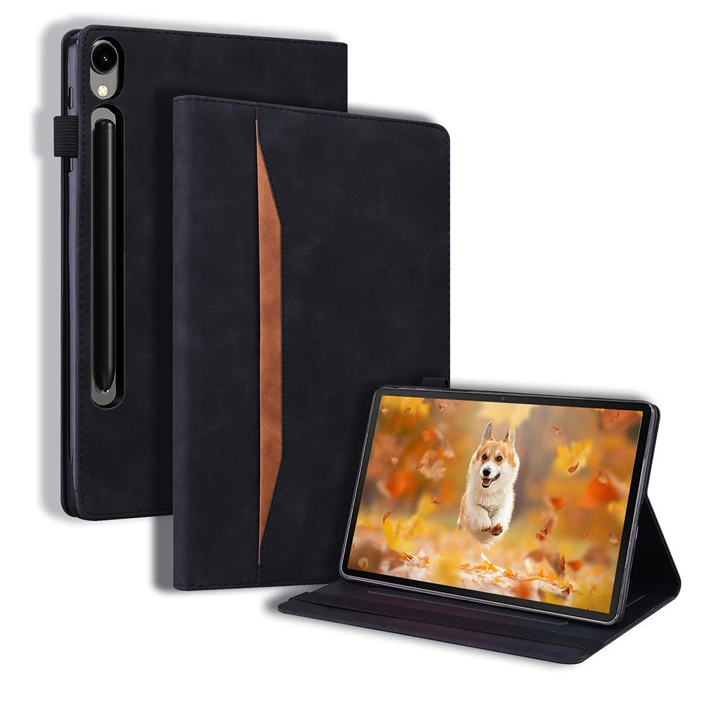 product matte contrasting color protective case for samsung tab s10 fe tablet a9 11 with card holder leather case laudtec-2