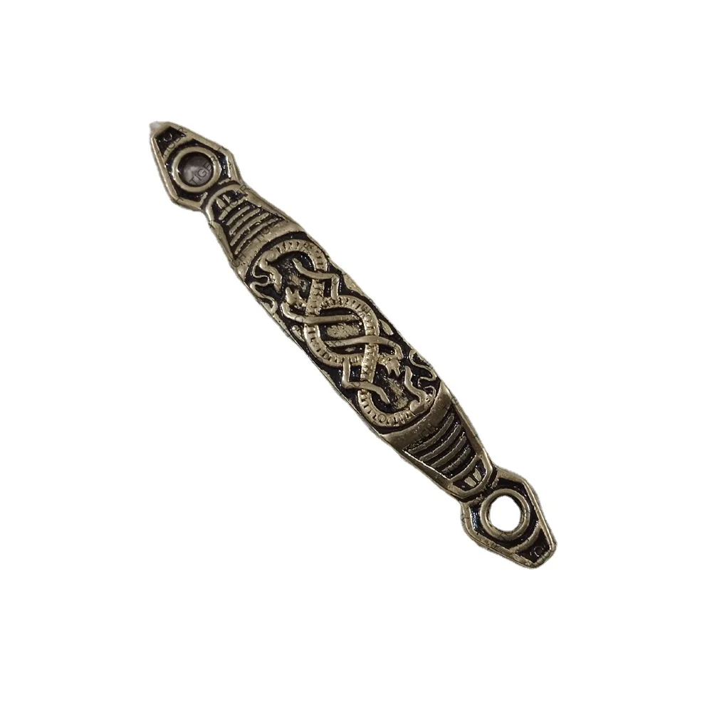 Tiger Touch Viking Sword Scabbard Belt Loop Serpents Medieval Brass Belt Buckle Hand Forged Pin Spurs TT-7594 ABL