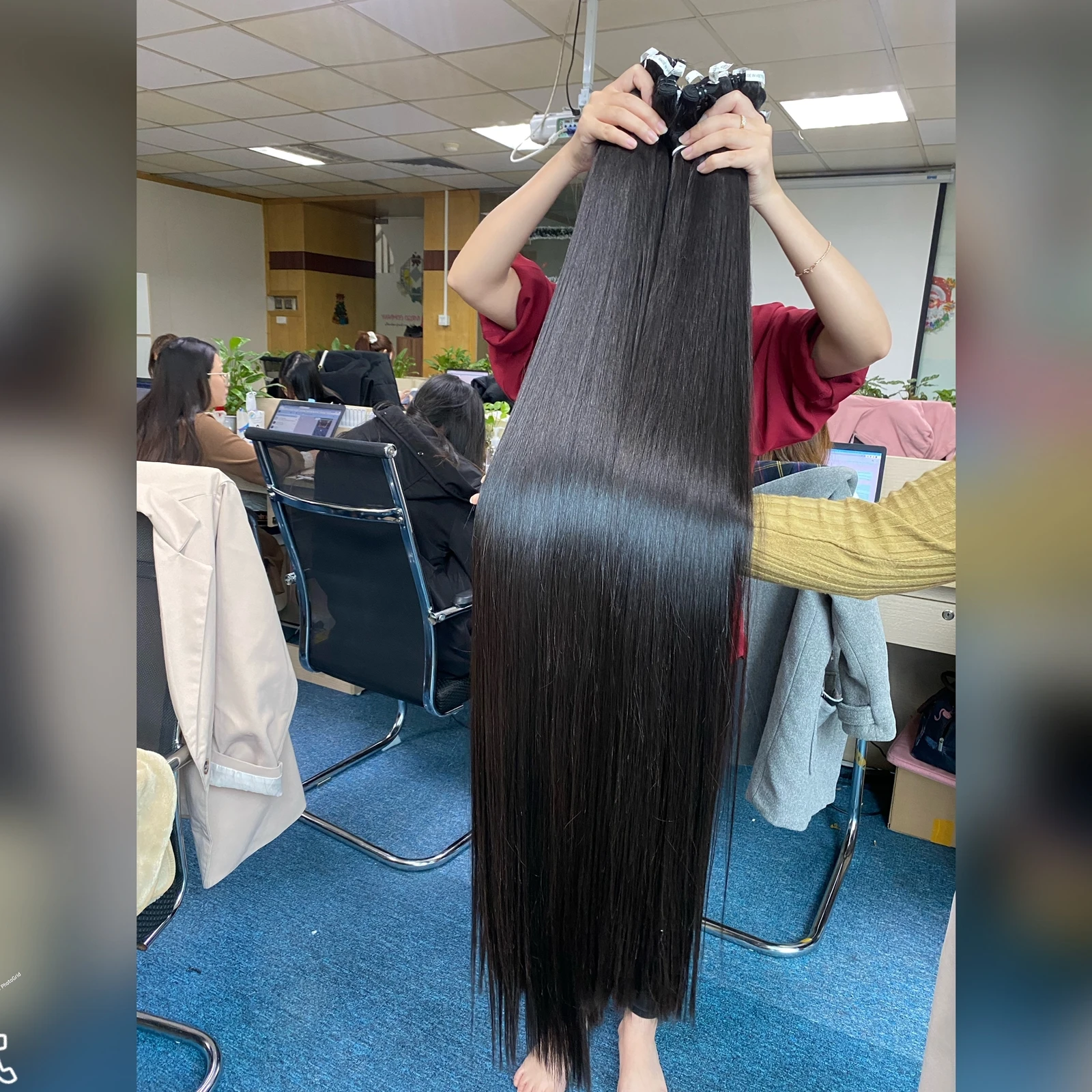 Long Hair 48 Inches Raw Virgin Vietnamese Hair Bone Straight Super Double Drawn Cambodian Hair Vendor
