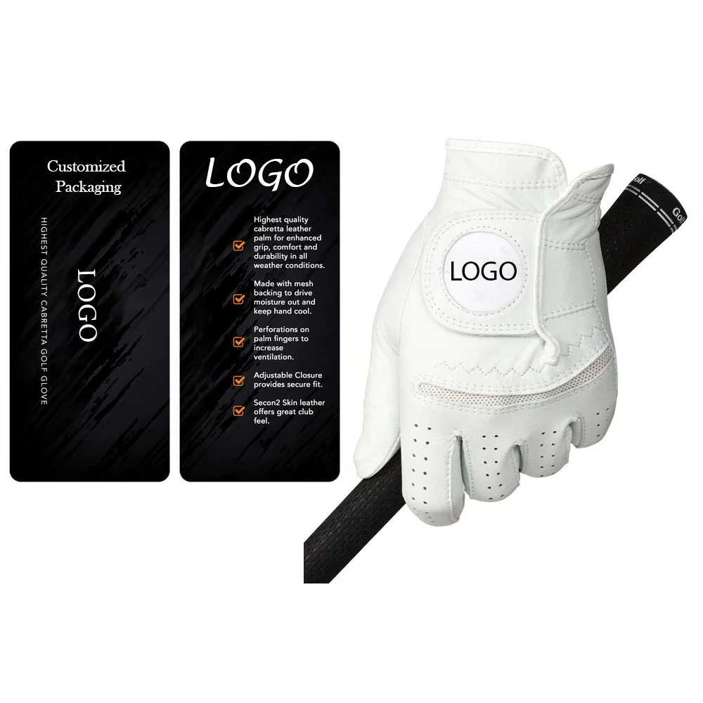 Golf Gloves With Packaging Left Hand Indonesia Cabretta Leather Golf