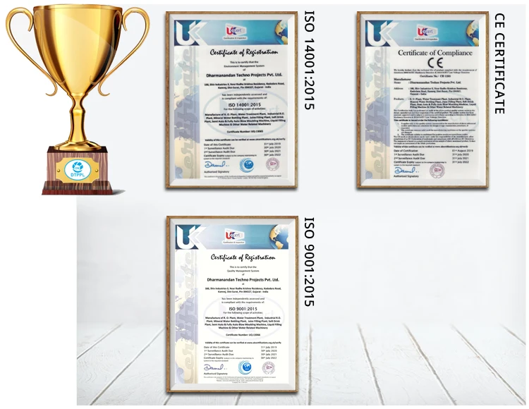 Best Price Good Performance 500LPH Processing Capacity Stainless Steel RO Plant Mineral Water Bottling Project from India