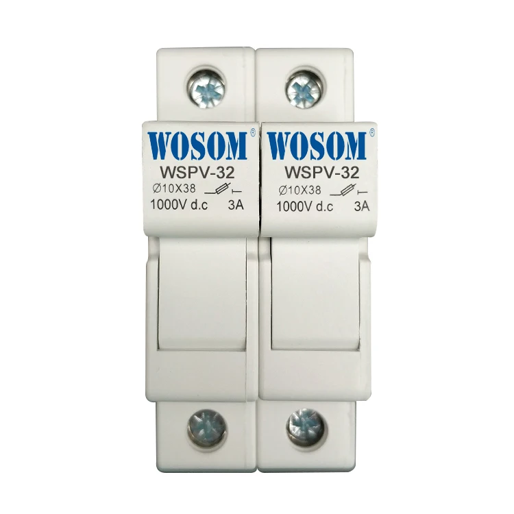 Wosom WS18-32 Солнечный Din Rail PV держатель предохранителя с 1000V DC gPV 10x38 мм
