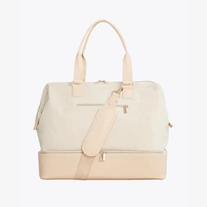 Custom Logo Waterproof Canvas Travel Sports Gym Tote Overnight Weekend Duffle Bag With Compartment