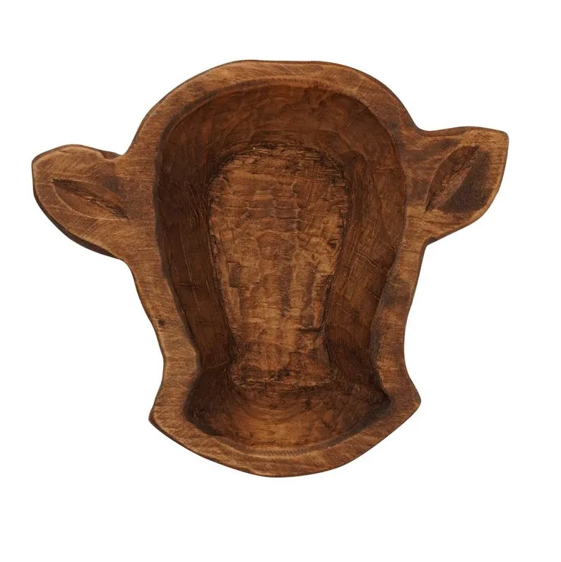 Exclusive Design Manufacture Mini Cow Head Dough Bowl For Decor Acacia