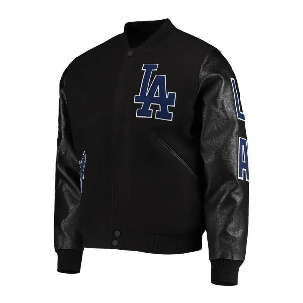 Men's Pro Standard Black Los Angeles Dodgers Varsity Logo Full-zip ...