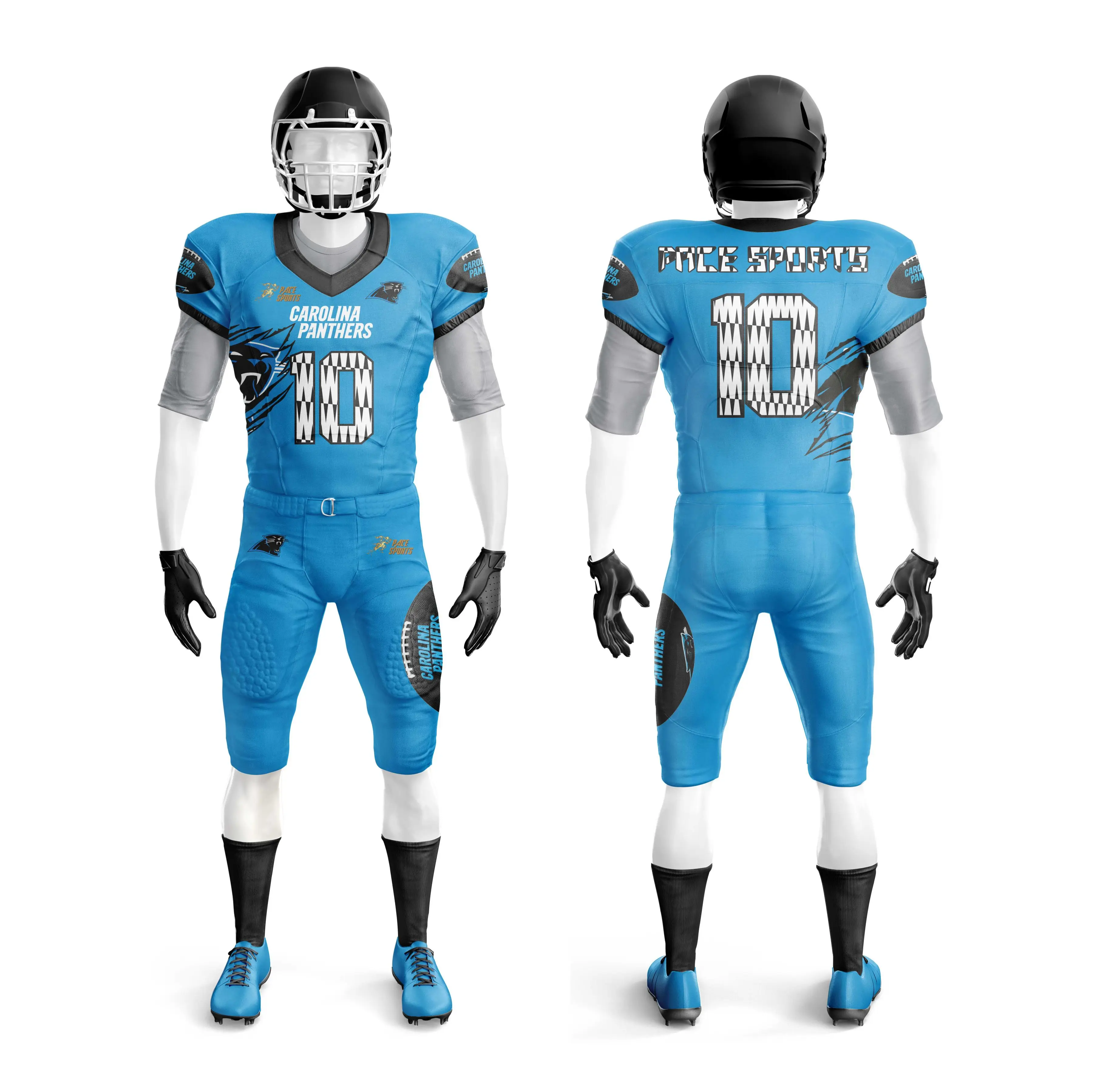 10 Custom American Football Uniforms Digital Sublimation Sets Jersey and  Pant