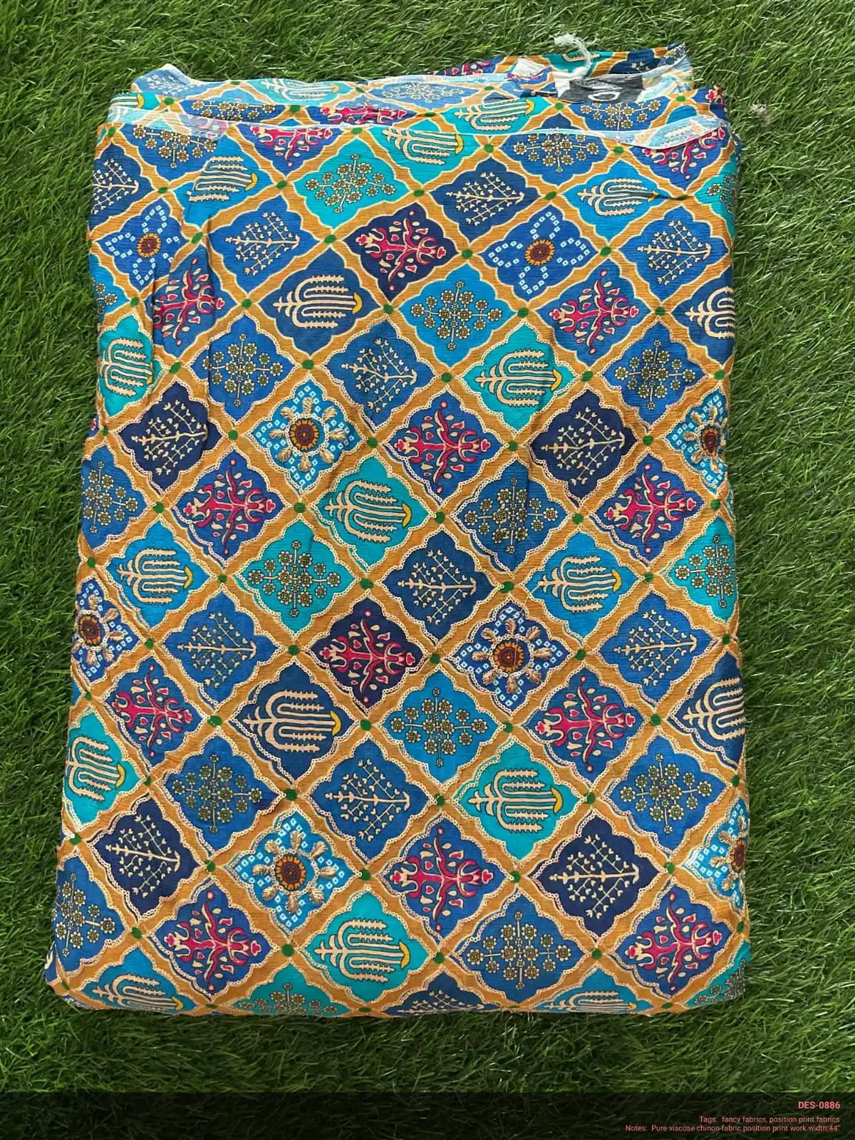 Viscose/Rayon Position Printed Work Fabrics Floral Multicolour Fabrics