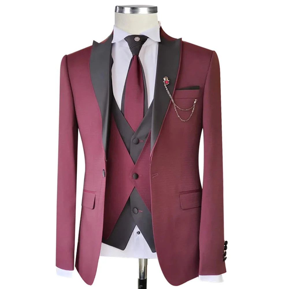 New Cranberry Red Slim Fit 3 Piece West End Tuxedo – Formalwear Outlet