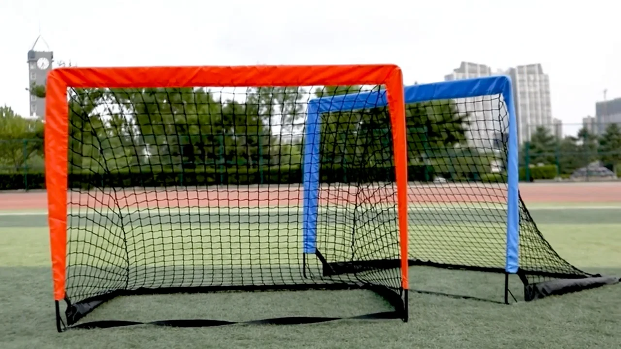 Soccer Goal Collapsible Portable Fiberglass Pole Square Kids Soccer ...