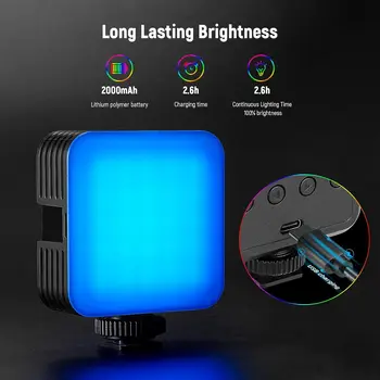 NEEWER Magnetic RGB Video Light 360° Full Color RGB61 LED Camera Light Rechargeable Portable Photography Selfie Lighting detail image