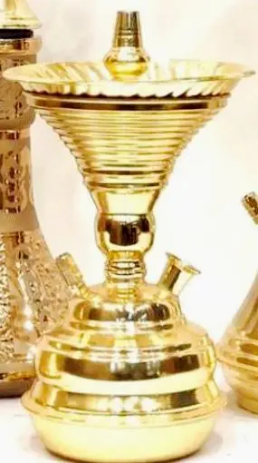 Best Quality Farida Luxury Egyptian Lacquer Gold Plated Stainless Steel Oval Hookah Chillers with Sheesha Design
