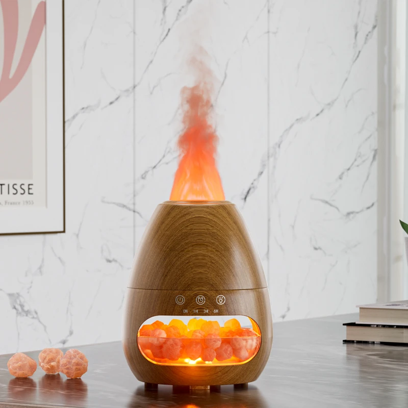 Natural Air Purifier 2024 Popular Flame Diffuser Night Light Gift Set