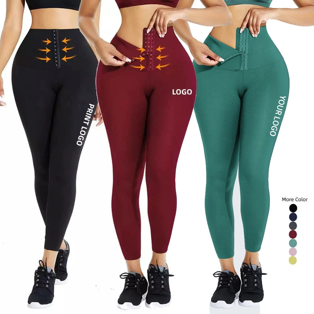 Custom Plus Size Waist Trainer Leggings Women Workout Gym Corset Yoga