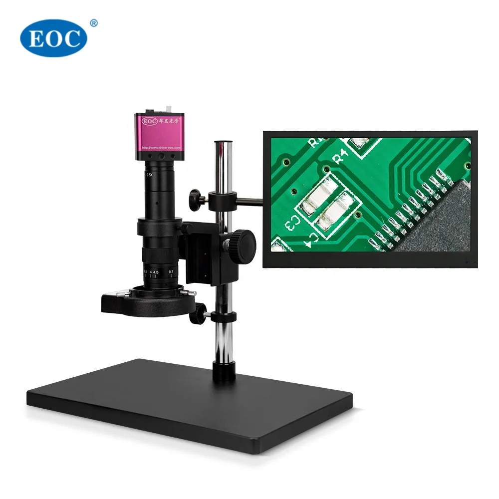 EOC HD 1080P Electronic Display Monocular Digital Microscope LED Light Source Video Type for Mobile Phone Repair ROHS Certified