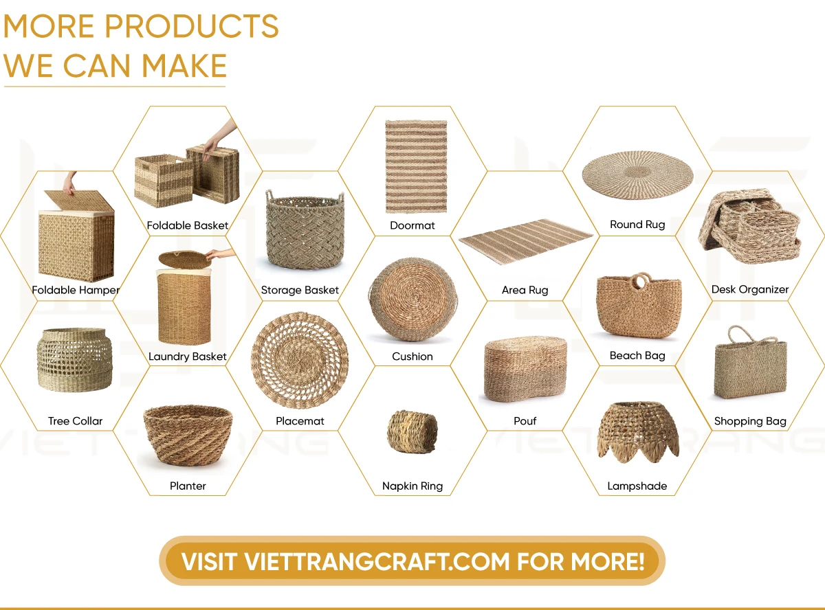 Sewing Seagrass Basket For Interior Decor Home Decor Ecofriendly