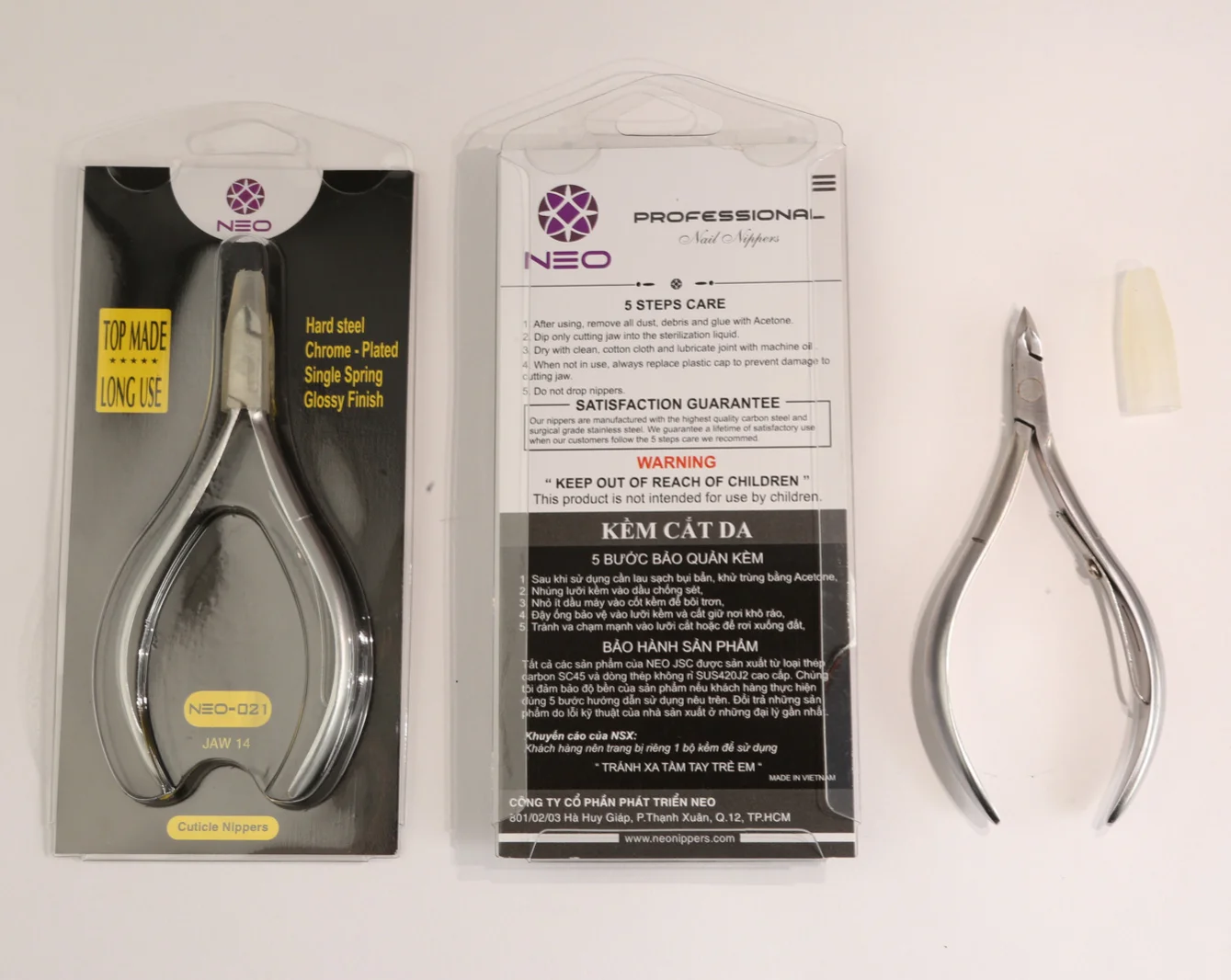 Stainless Steel Cuticle Nippers And Pusher Set For Professional Beauty Salon Or Home Trimmer