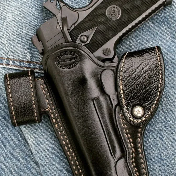 Gun Accessories Range Holster Vintage Leather And Canvas Gun Slip Bag